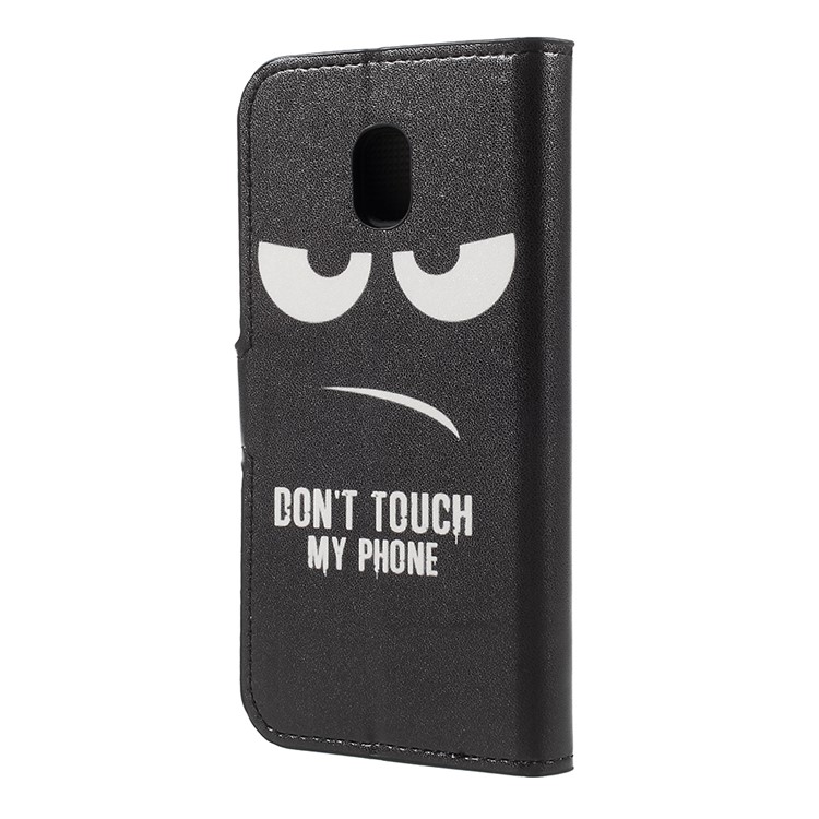 Pattern Printed Magnetic Stand PU Leather Case for Samsung Galaxy J3 (2017) EU Version - Angry Face-2