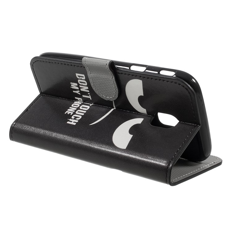 Pattern Printed Magnetic Stand PU Leather Case for Samsung Galaxy J3 (2017) EU Version - Angry Face-5