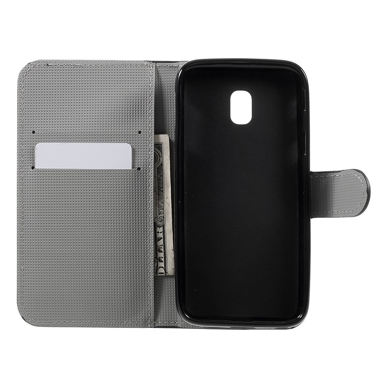 Pattern Printed Magnetic Stand PU Leather Case for Samsung Galaxy J3 (2017) EU Version - Angry Face-6