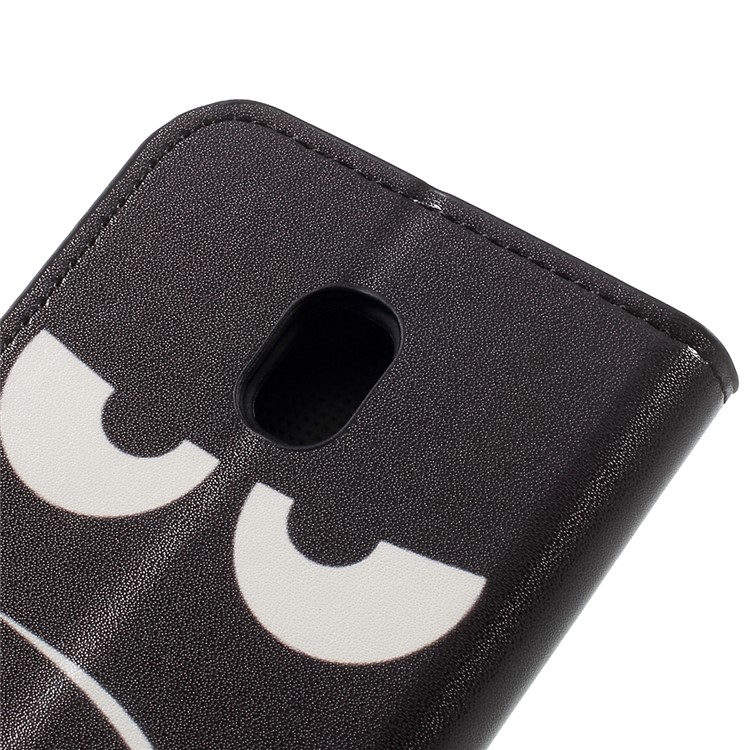 Pattern Printed Magnetic Stand PU Leather Case for Samsung Galaxy J3 (2017) EU Version - Angry Face-8