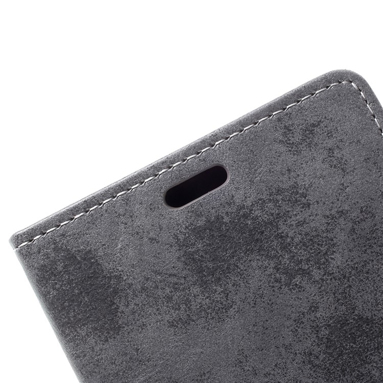 For Samsung Galaxy Note 8 Retro Style Wallet Stand Leather Flip Protective Cover - Grey-9