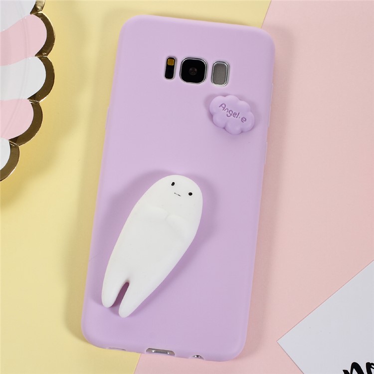 

For Samsung Galaxy S8 Plus G955 Squishy Kneading 3D Ghost Silicone Soft TPU Shell - Purple