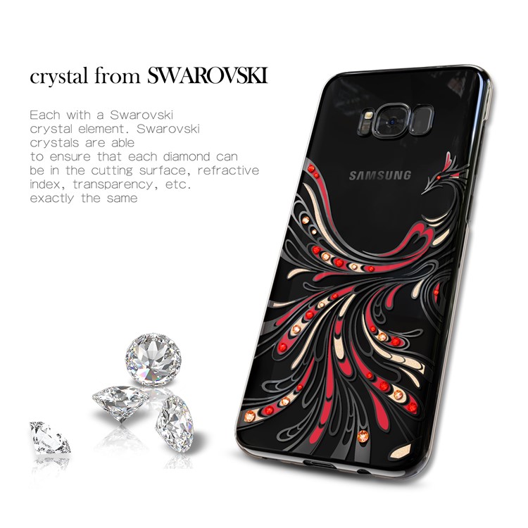 KAVARO for Samsung Galaxy S8+ G955 Crystals Decor Plated Phoenix Pattern Plastic Mobile Phone Case Accessory - Black-2