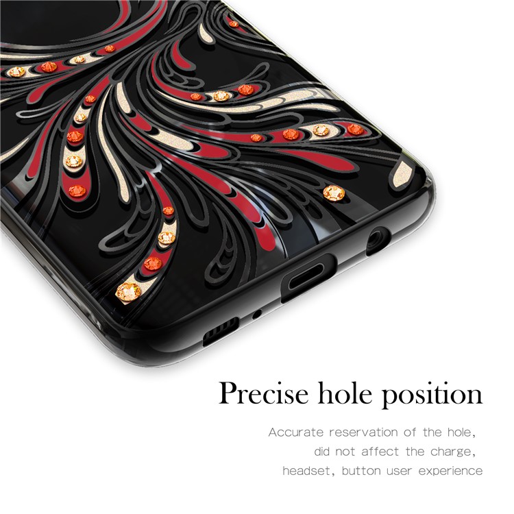 KAVARO for Samsung Galaxy S8+ G955 Crystals Decor Plated Phoenix Pattern Plastic Mobile Phone Case Accessory - Black-5