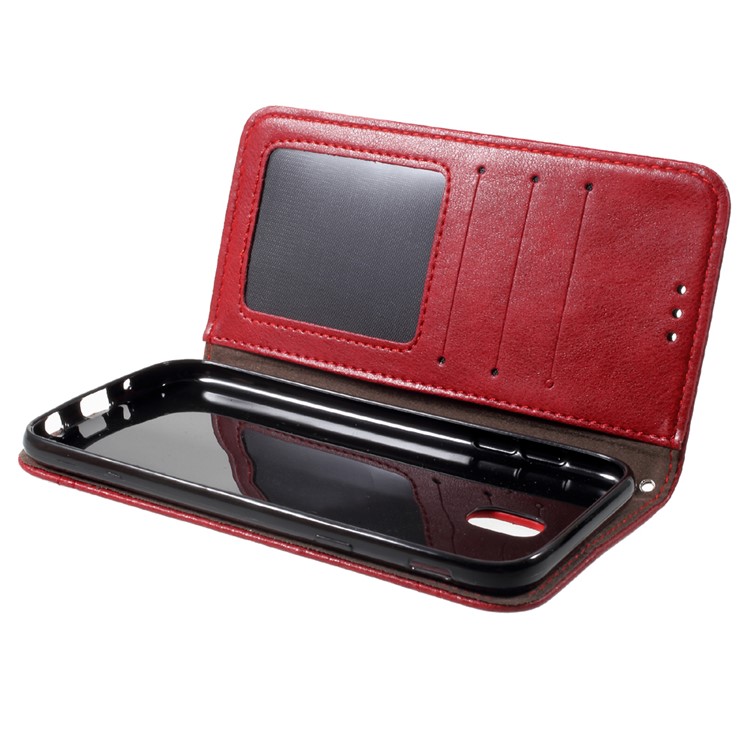 Vintage Style Double Stitch Featuring Leather Wallet Stand Cover for Samsung Galaxy J5 (2017) EU Version - Red-5