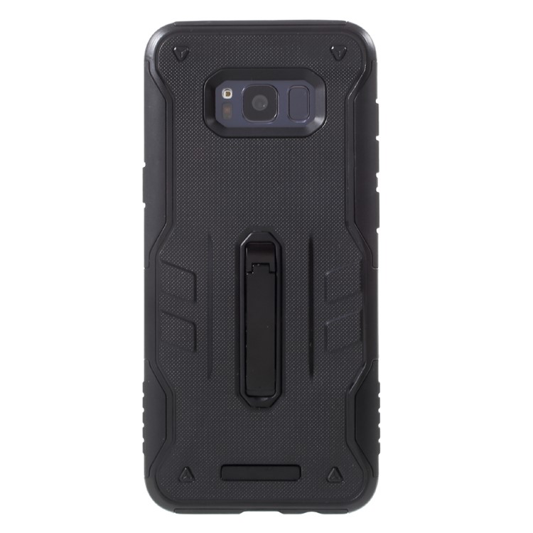 Cool Guard Plastic TPU Hybrid Cover with Kickstand for Samsung Galaxy S8 G950 - Black-3