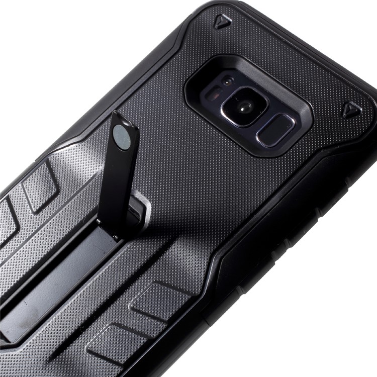 Cool Guard Plastic TPU Hybrid Cover with Kickstand for Samsung Galaxy S8 G950 - Black-6