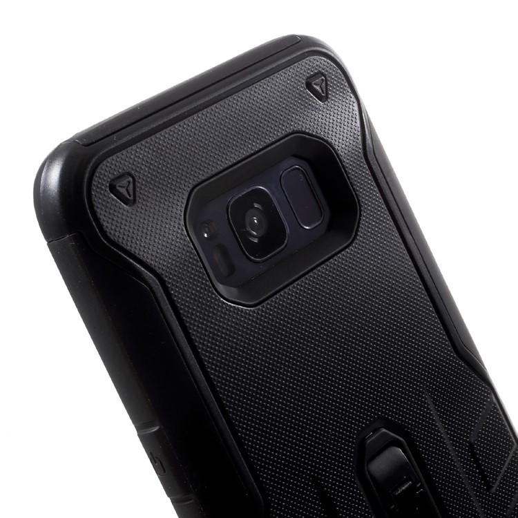 Cool Guard Plastic TPU Hybrid Cover with Kickstand for Samsung Galaxy S8 G950 - Black-7