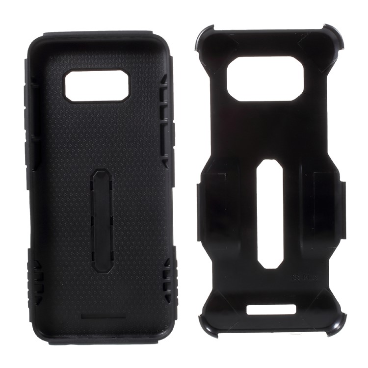 Cool Guard Plastic TPU Hybrid Cover with Kickstand for Samsung Galaxy S8 G950 - Black-8