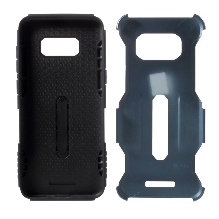 For Samsung Galaxy S8 G950 Cool Guard Plastic TPU Hybrid Phone Back Case with Kickstand - Dark Blue-6