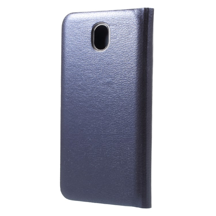 For Samsung Galaxy J7 (2017) EU Version Litchi Grain Card Slot PU Leather Folio Case Accessory - Dark Blue-2
