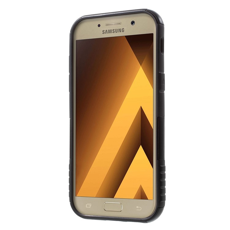 Shockproof PC + TPU Hybrid Kickstand Phone Case for Samsung Galaxy A7 (2017) SM-A720 - Black-2