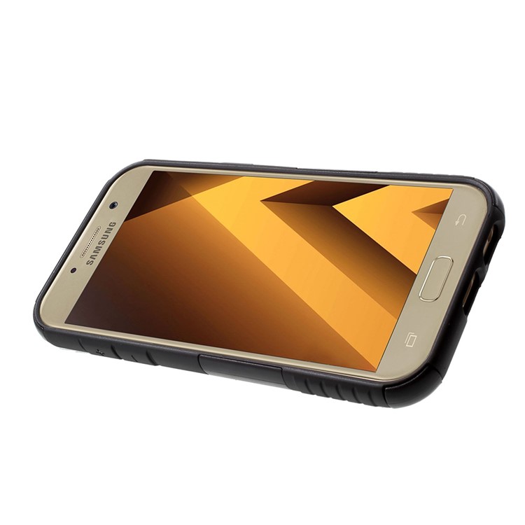 Shockproof PC + TPU Hybrid Kickstand Phone Case for Samsung Galaxy A7 (2017) SM-A720 - Black-4