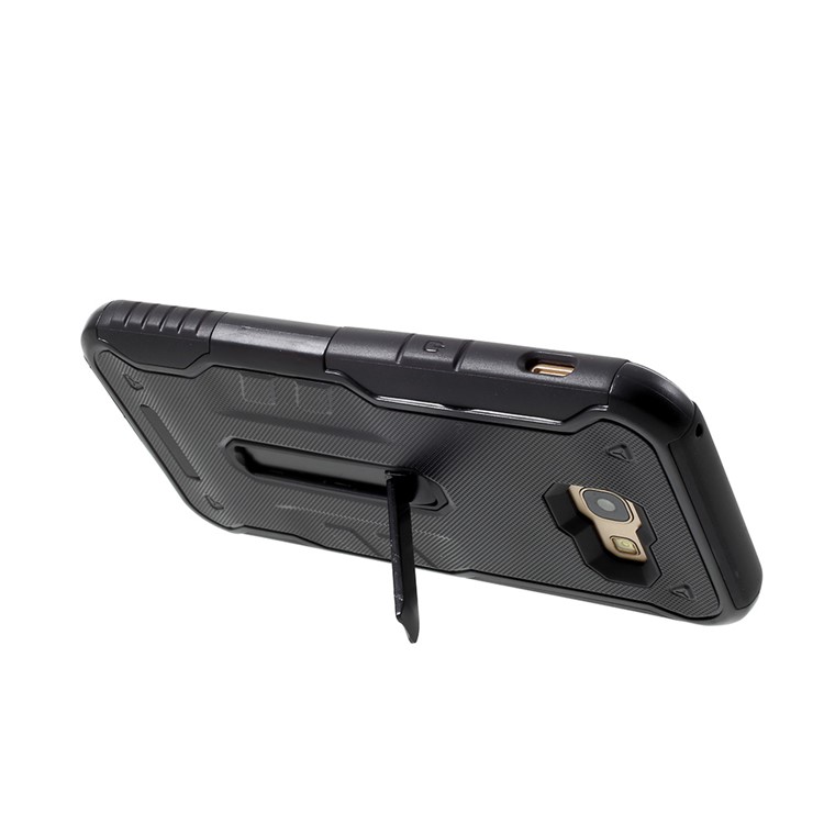 Shockproof PC + TPU Hybrid Kickstand Phone Case for Samsung Galaxy A7 (2017) SM-A720 - Black-5