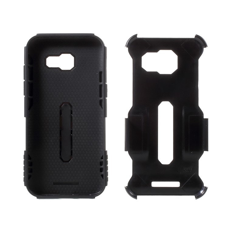Shockproof PC + TPU Hybrid Kickstand Phone Case for Samsung Galaxy A7 (2017) SM-A720 - Black-7