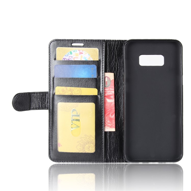 Crazy Horse Wallet Stand Leather Shell for Samsung Galaxy S8 G950 - Black-4