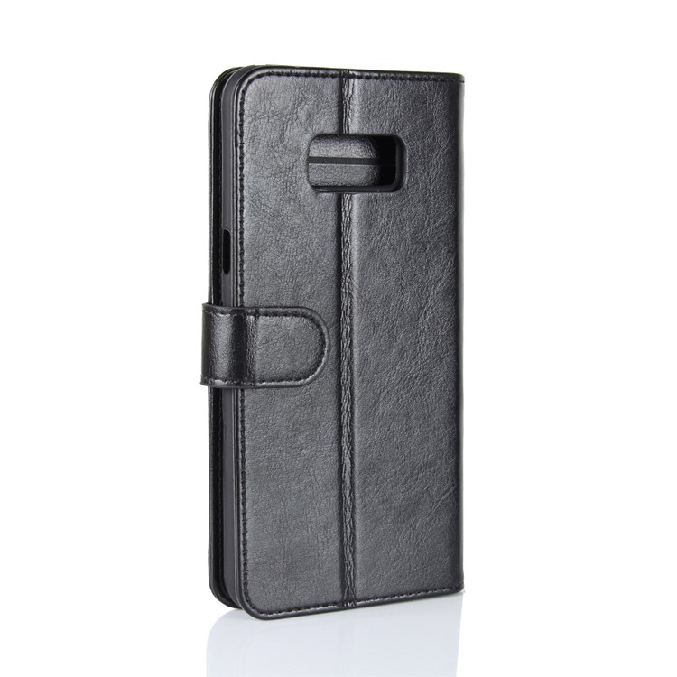 Crazy Horse Wallet Stand Leather Shell for Samsung Galaxy S8 G950 - Black-7