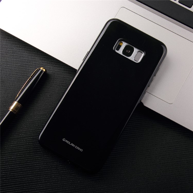 MOLAN CANO Flash Powder Jelly TPU Case for Samsung Galaxy S8 Plus SM-G955 - Black-1