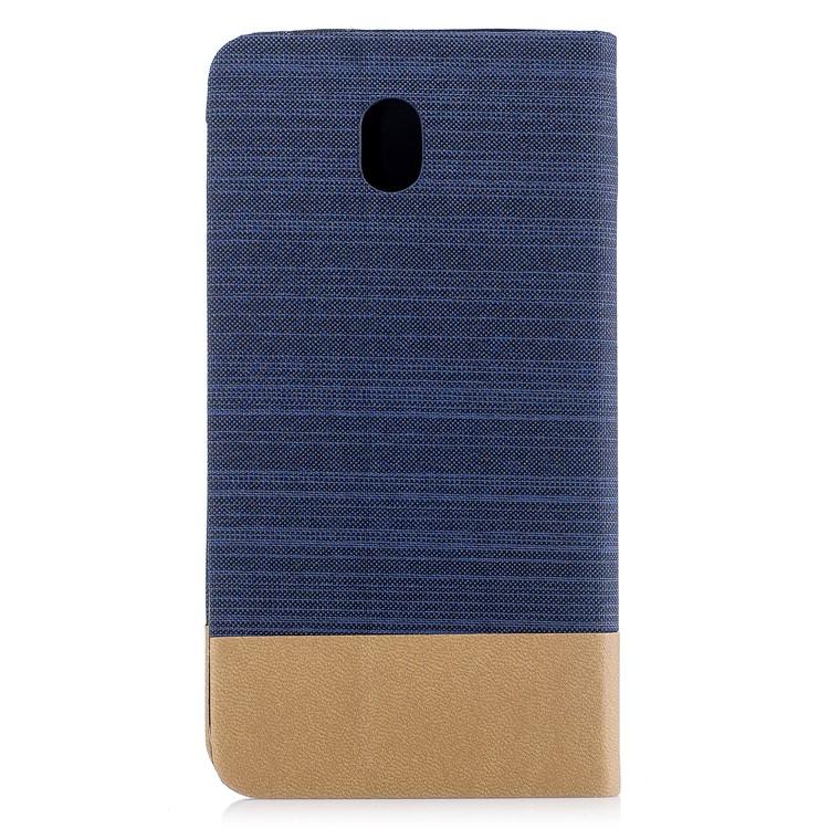 Canvas Stand Leather Card Holder Mobile Phone Casing for Samsung Galaxy J7 (2017) EU / Asia Version - Dark Blue-2