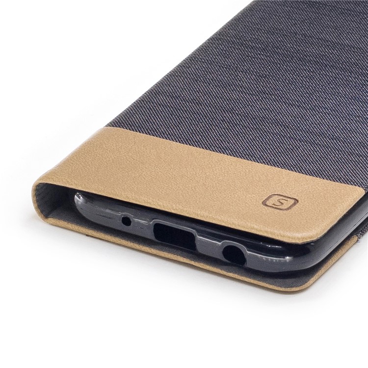 Canvas Stand Leather Card Holder Mobile Phone Casing for Samsung Galaxy J5 (2017) J530 EU Version - Coffee-5
