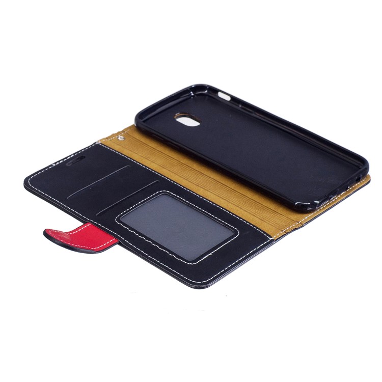 For Samsung Galaxy J7(2017) J730 EU Version Graceful Series Stand Leather Wallet Phone Casing - Black-8