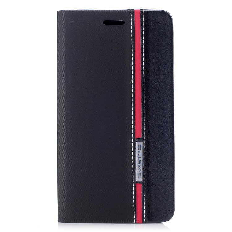 Contrast Color Stand Leather Card Slot Phone Cover for Samsung Galaxy J7 (2017) EU / Asia Version - Black-1