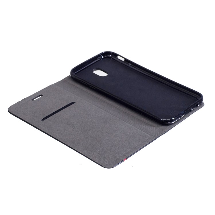 Contrast Color Stand Leather Card Slot Phone Cover for Samsung Galaxy J7 (2017) EU / Asia Version - Black-8
