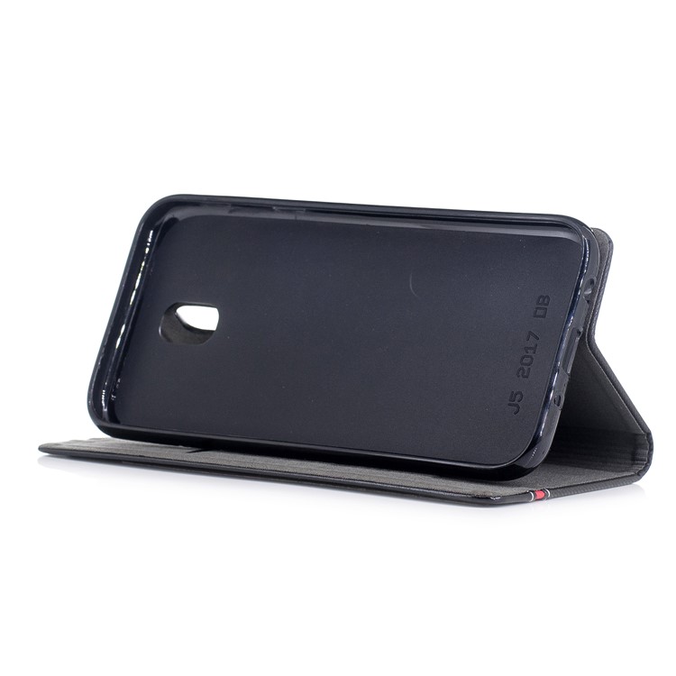 Contrast Color Leather Card Holder Phone Case with Stand for Samsung Galaxy J5 (2017) EU / Asia Version - Black-4