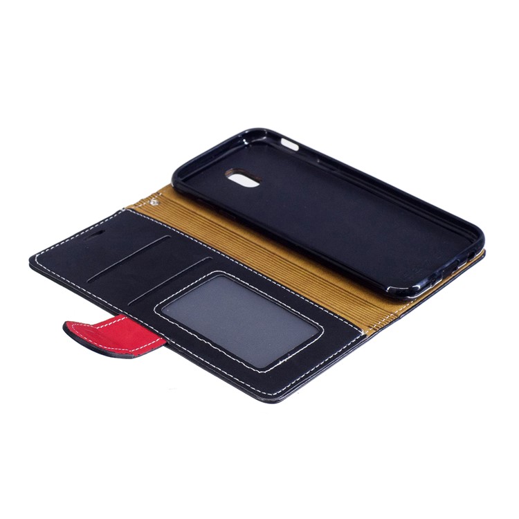 Elegant Series Leather Wallet Stand Flip Case with Strap for Samsung Galaxy J7 (2017) EU Version - Black-8