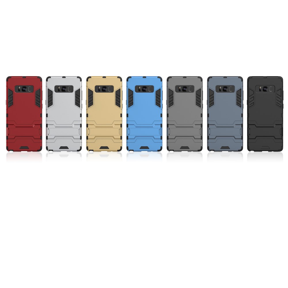 Cool Guard Plastic TPU Back Cover with Kickstand for Samsung Galaxy Note 8 - Black-3