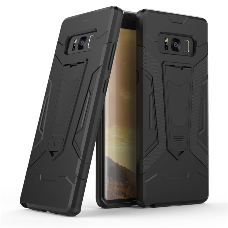 Hybrid PC + TPU Kickstand Phone Case for Samsung Galaxy Note 8 - Black-1