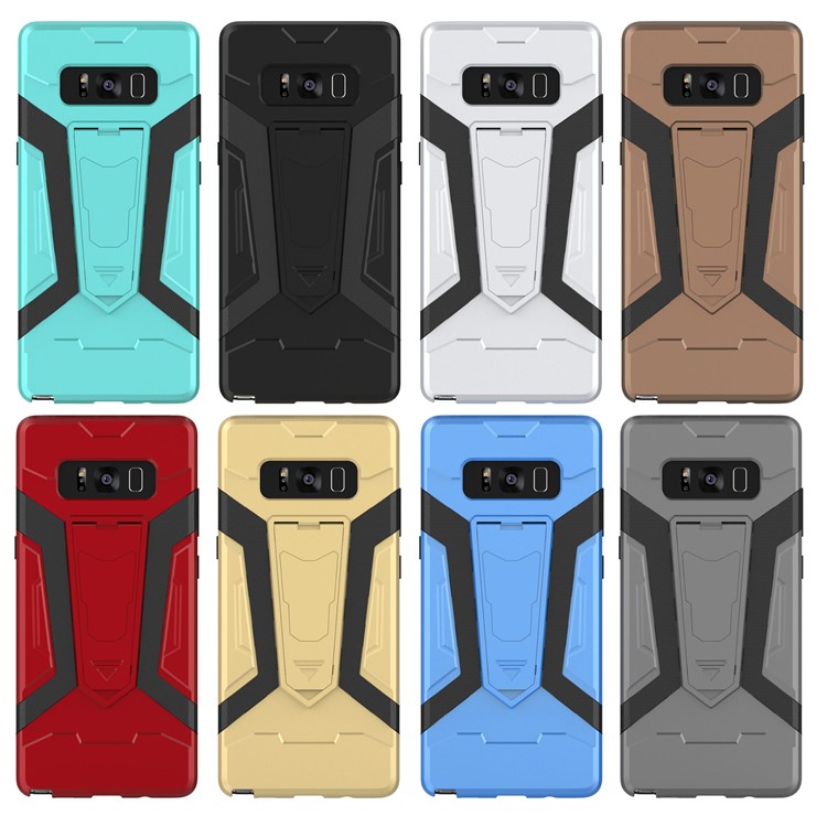 Hybrid PC + TPU Kickstand Phone Case for Samsung Galaxy Note 8 - Black-2