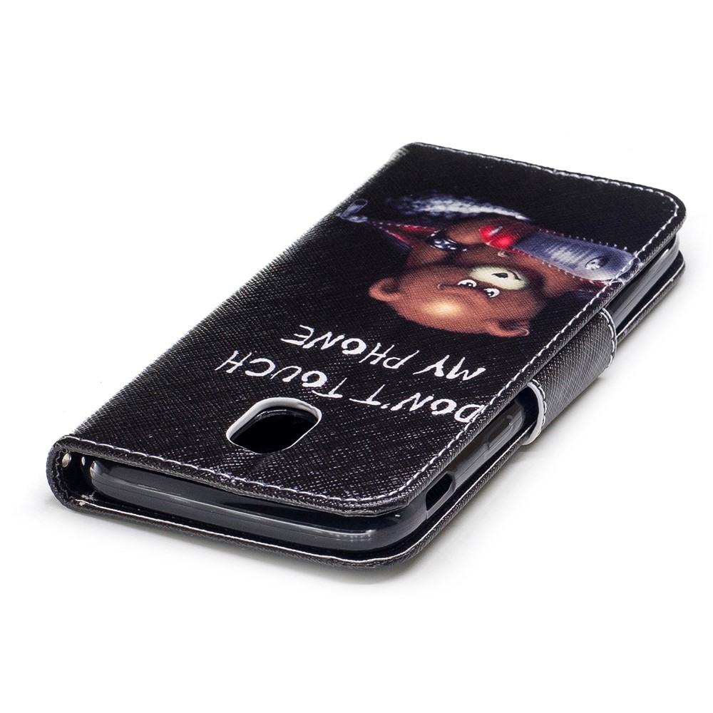 Pattern Printing PU Leather Wallet Stand Phone Case for Samsung Galaxy J3 (2017) EU Version - Bear And Its Warnings-7