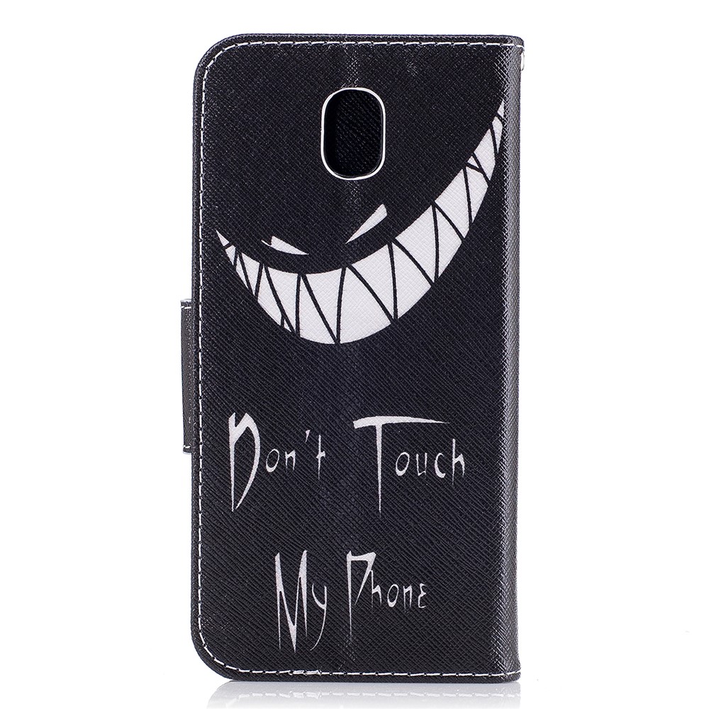 Pattern Printing PU Leather Wallet Flip Stand Phone Cover for Samsung Galaxy J3 (2017) EU Version - Angry Face-3