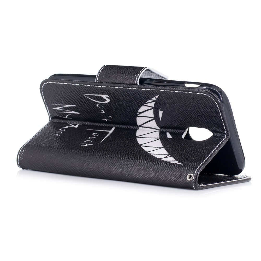 Pattern Printing PU Leather Wallet Flip Stand Phone Cover for Samsung Galaxy J3 (2017) EU Version - Angry Face-4