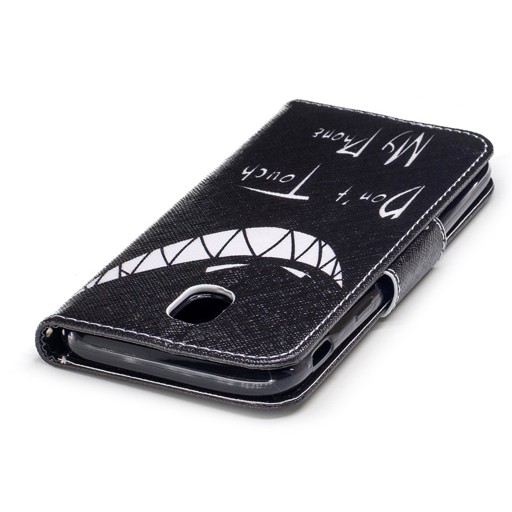 Pattern Printing PU Leather Wallet Flip Stand Phone Cover for Samsung Galaxy J3 (2017) EU Version - Angry Face-7