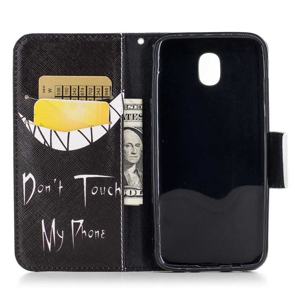 Pattern Printing PU Leather Wallet Flip Stand Phone Cover for Samsung Galaxy J3 (2017) EU Version - Angry Face-8