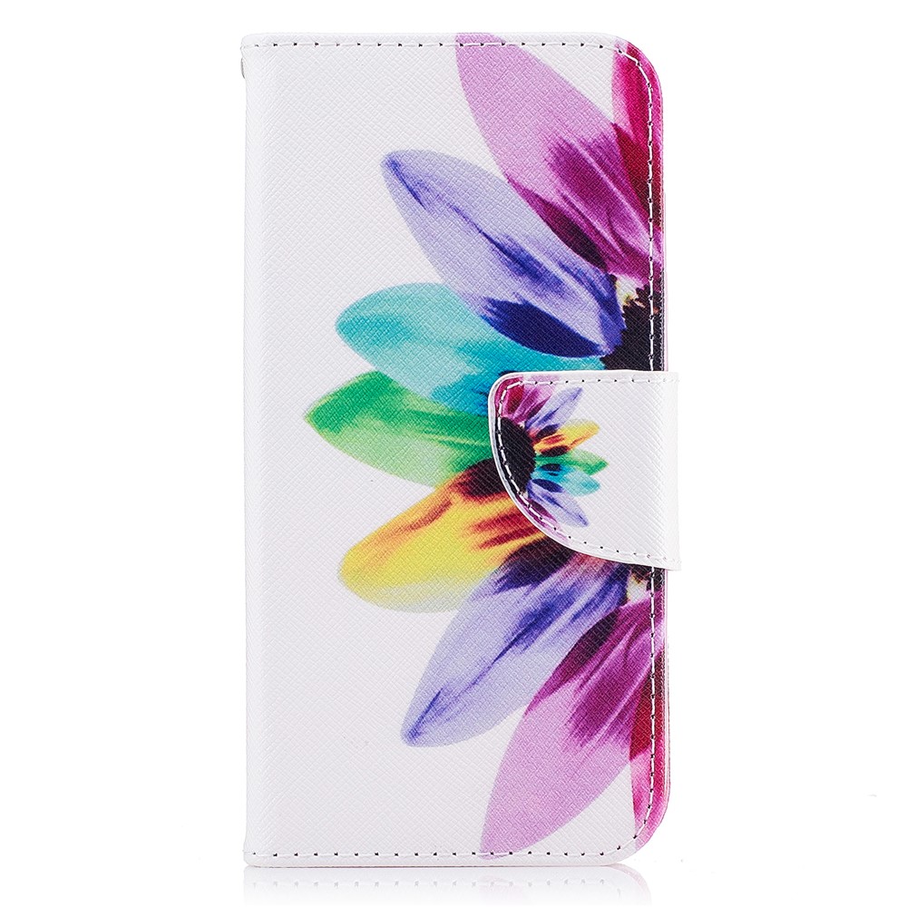 Pattern Printing Card Holder Leather Case Cover with Stand for Samsung Galaxy J3 (2017) EU Version - Petals Pattern-2