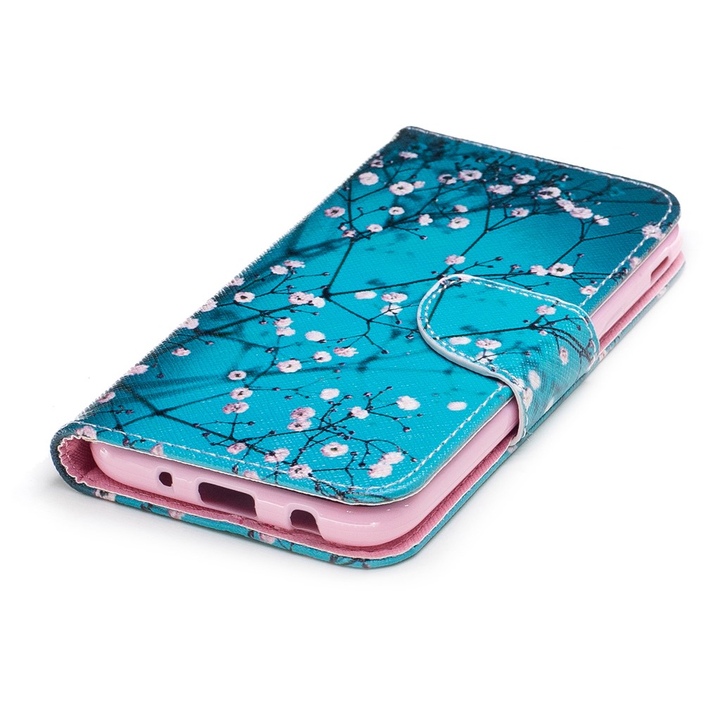 Pattern Printing Leather Wallet Mobile Phone Case Accessory for Samsung Galaxy J3 (2017) EU Version - Tree with Flowers-6