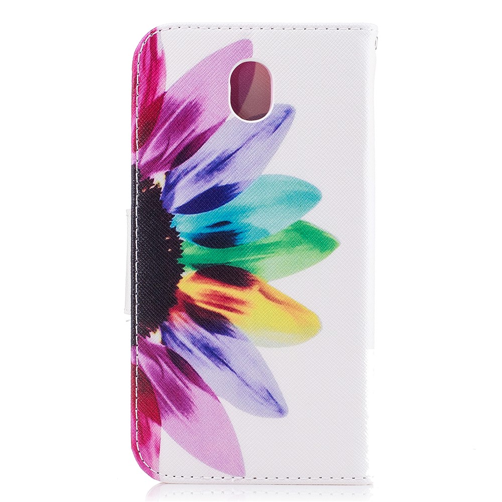 Pattern Printing PU Leather Wallet Mobile Phone Case for Samsung Galaxy J5 (2017) EU Version - Petals Pattern-3