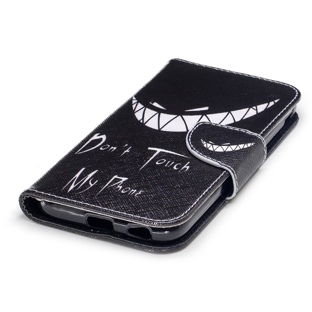 Pattern Printing Wallet Leather Stand Shell for Samsung Galaxy J7 (2017) J730 EU Version - Sinister Face / Don't Touch My Phone-6