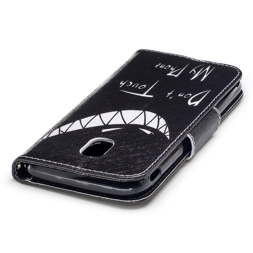 Pattern Printing Wallet Stand Shell Para Samsung Galaxy J7 (2017) Versión de la ue J730 - Cara Siniestra / no Toques mi Teléfono-7