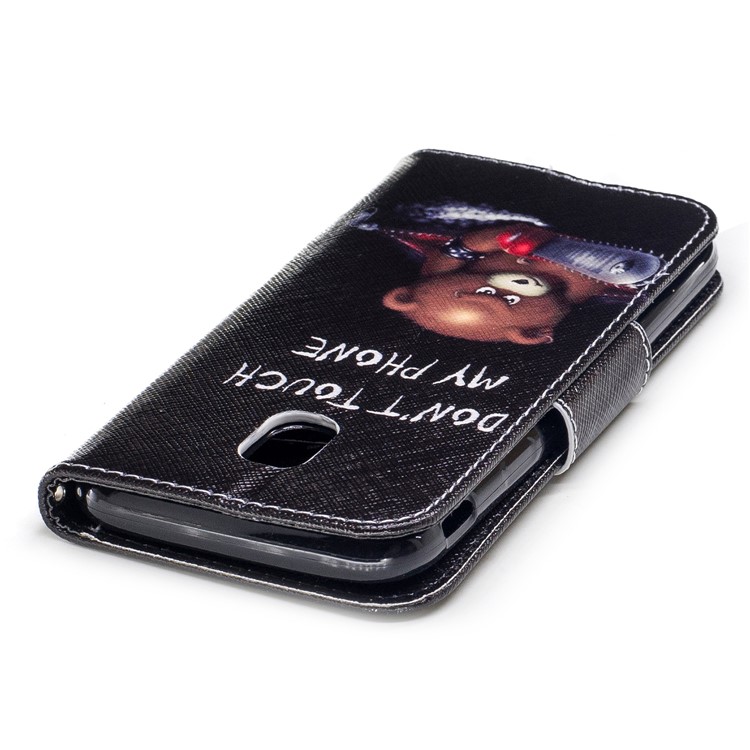 Muster Druck Brieftasche Leder Standplatz Fall Für Samsung Galaxy J7 (2017) J730 EU-Version - Fass Mein Telefon Nicht An / Bär-7