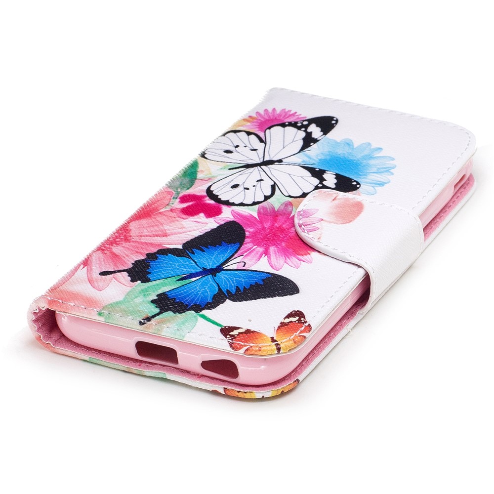 For Samsung Galaxy J7 (2017) J730 EU Version Pattern Printing Wallet Leather Stand Cell Phone Cover - Flowers and Butterfly-6