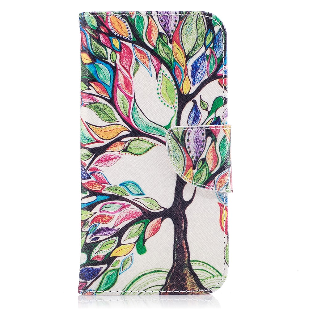 Pattern Printing Wallet Leather Stand Cell Phone Casing for Samsung Galaxy J7 (2017) J730 EU Version - Colorful Flowers-2