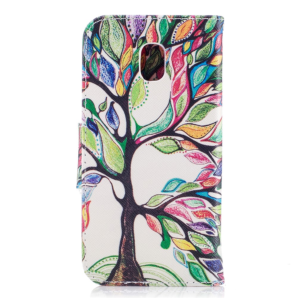 Pattern Printing Wallet Leather Stand Cell Phone Casing for Samsung Galaxy J7 (2017) J730 EU Version - Colorful Flowers-3