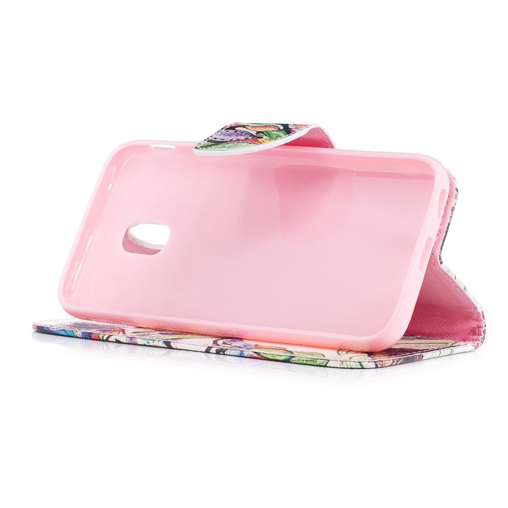 Pattern Printing Wallet Leather Stand Cell Phone Casing for Samsung Galaxy J7 (2017) J730 EU Version - Colorful Flowers-5