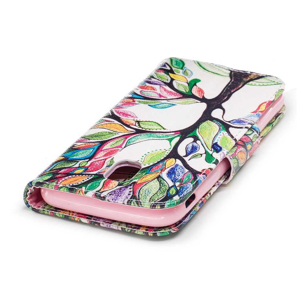 Pattern Printing Wallet Leather Stand Cell Phone Casing for Samsung Galaxy J7 (2017) J730 EU Version - Colorful Flowers-7