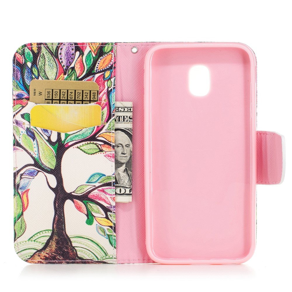 Pattern Printing Wallet Leather Stand Cell Phone Casing for Samsung Galaxy J7 (2017) J730 EU Version - Colorful Flowers-8