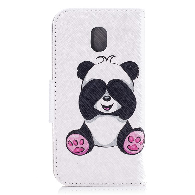 Impressão de padrões Suporte de carteira Estofado de couro para telefone com ímã para Samsung Galaxy J3 (2017) Versão da UE - panda-3